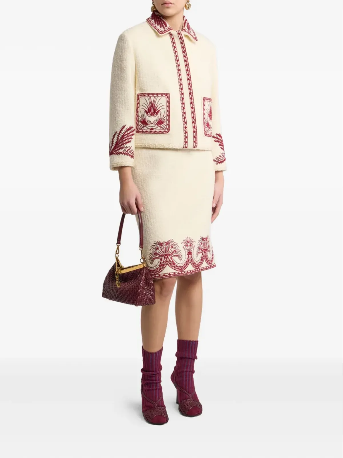ETRO ブークレ調ツイードジャケット - 画像2