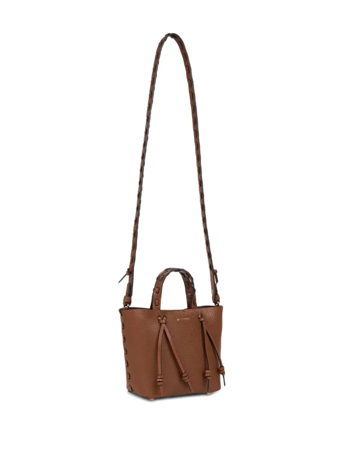 ETRO knotted leather mini bag - Brown - 画像2