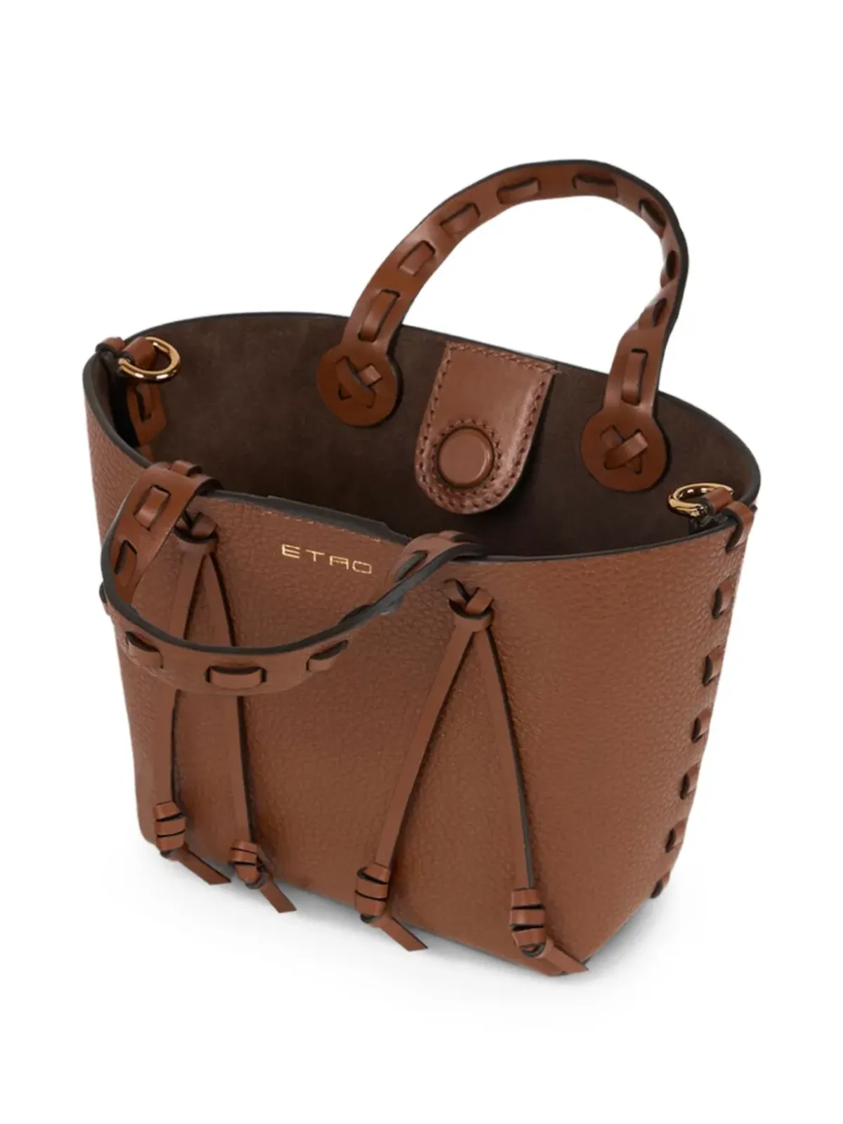 ETRO knotted leather mini bag - Brown - 画像3