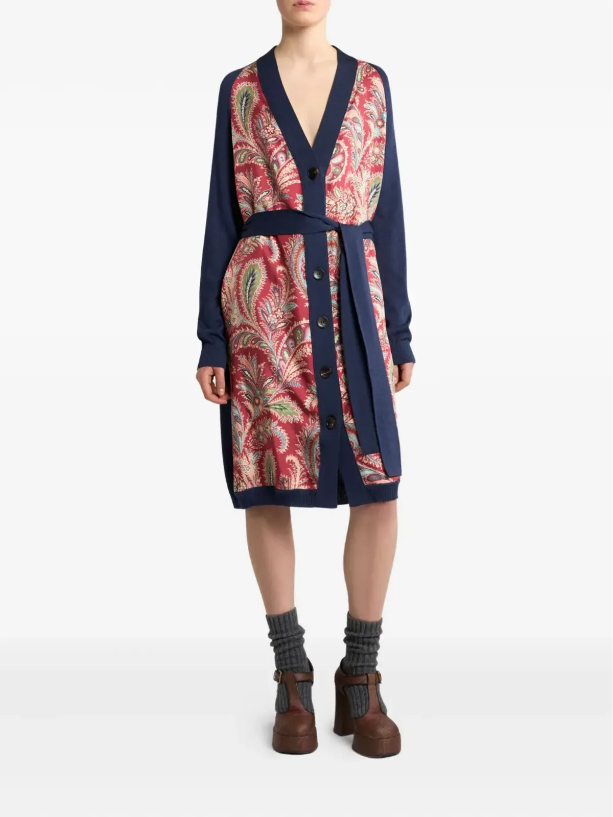 ETRO ペイズリープリント シルク混カーディガン - レッド - 画像2