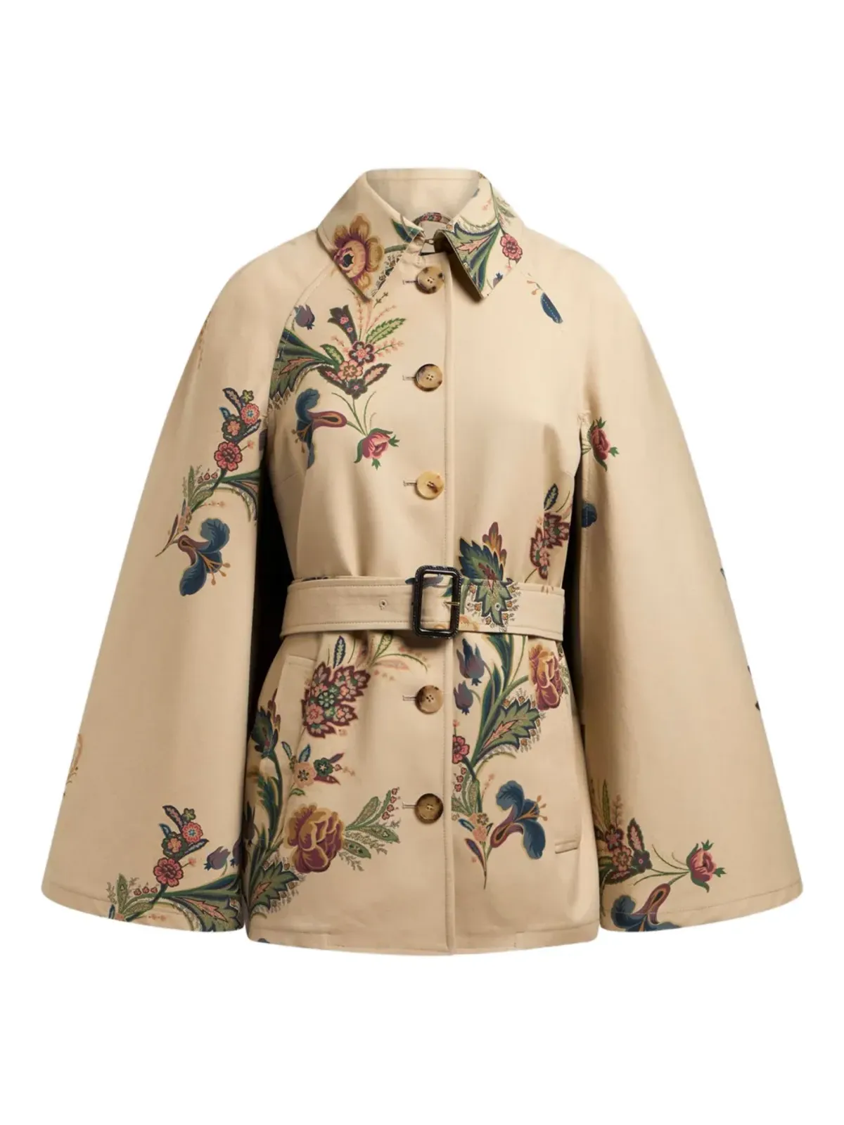 ETRO 花柄プリントのケープ - 画像1