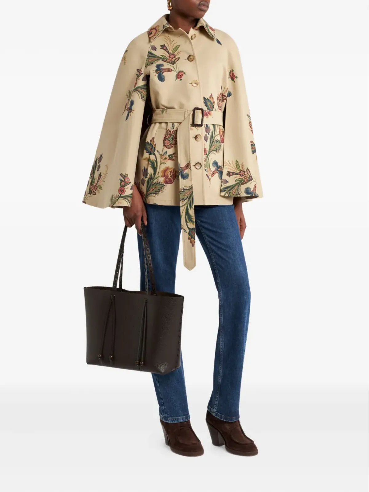 ETRO 花柄プリントのケープ - 画像2