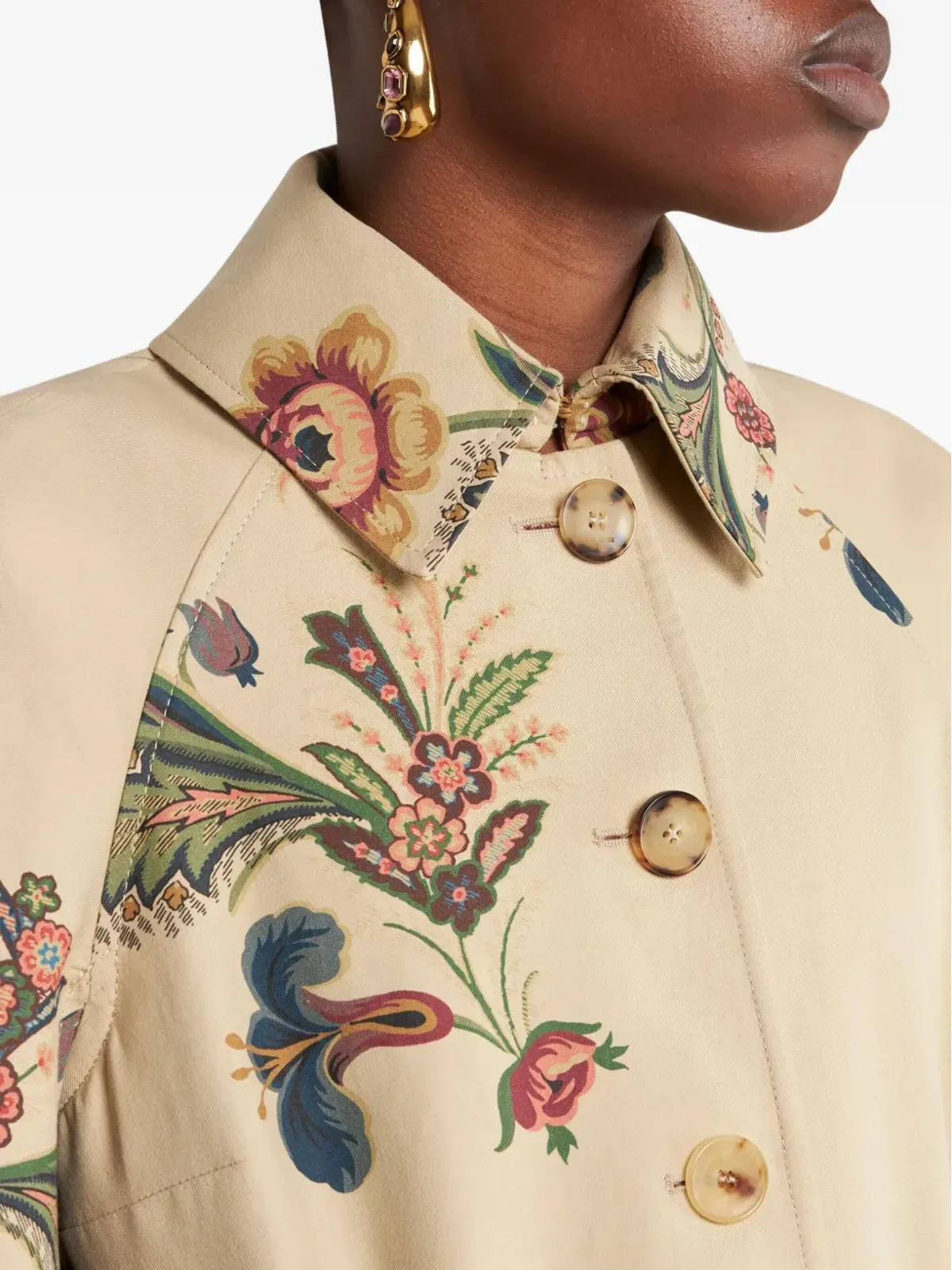ETRO 花柄プリントのケープ - 画像4