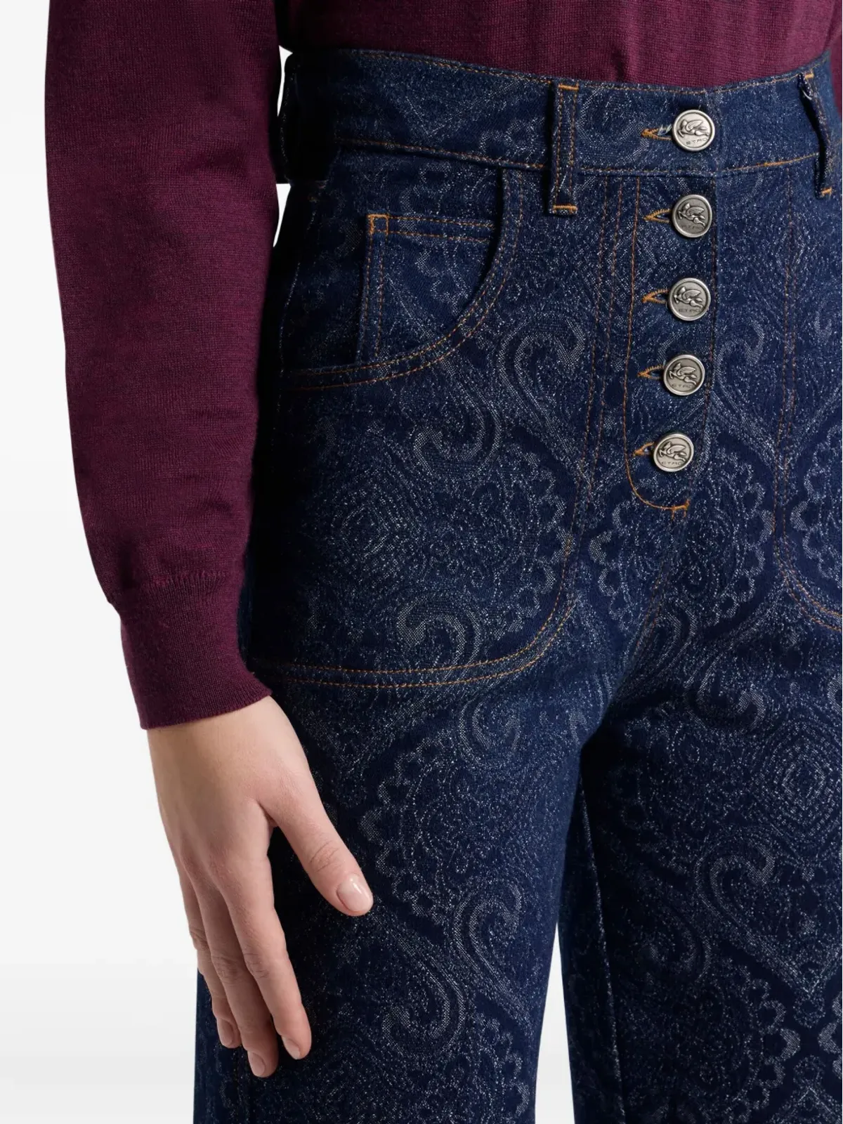 ETRO ペイズリージャカードジーンズ - 画像5