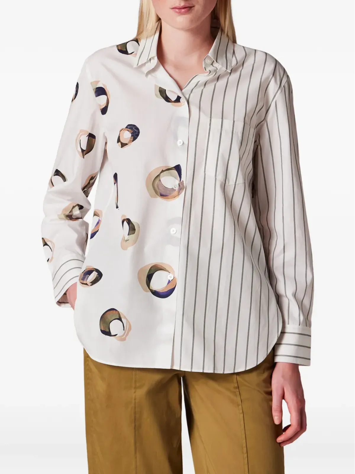 PS Paul Smith ストライプ柄プリントシャツ - 画像2