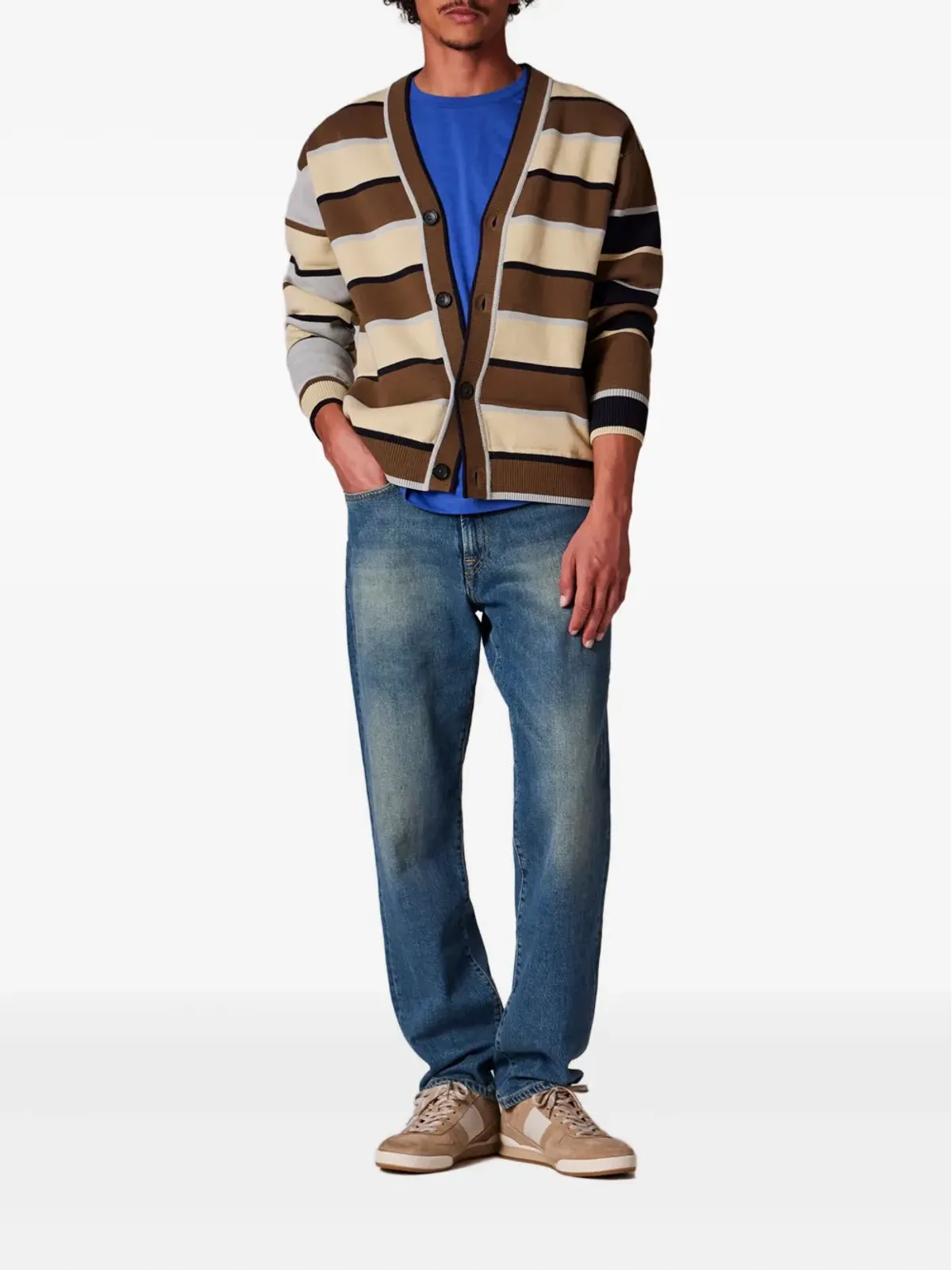 PS Paul Smith ストライプVネックカーディガン - 画像2