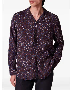 Paul Smith スクリーン・ダンス・プリント キャンプカラーシャツ レッド - サムネイル2