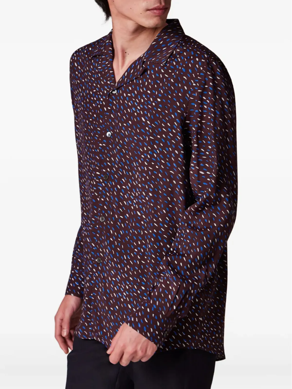 Paul Smith スクリーン・ダンス・プリント キャンプカラーシャツ レッド - 画像3