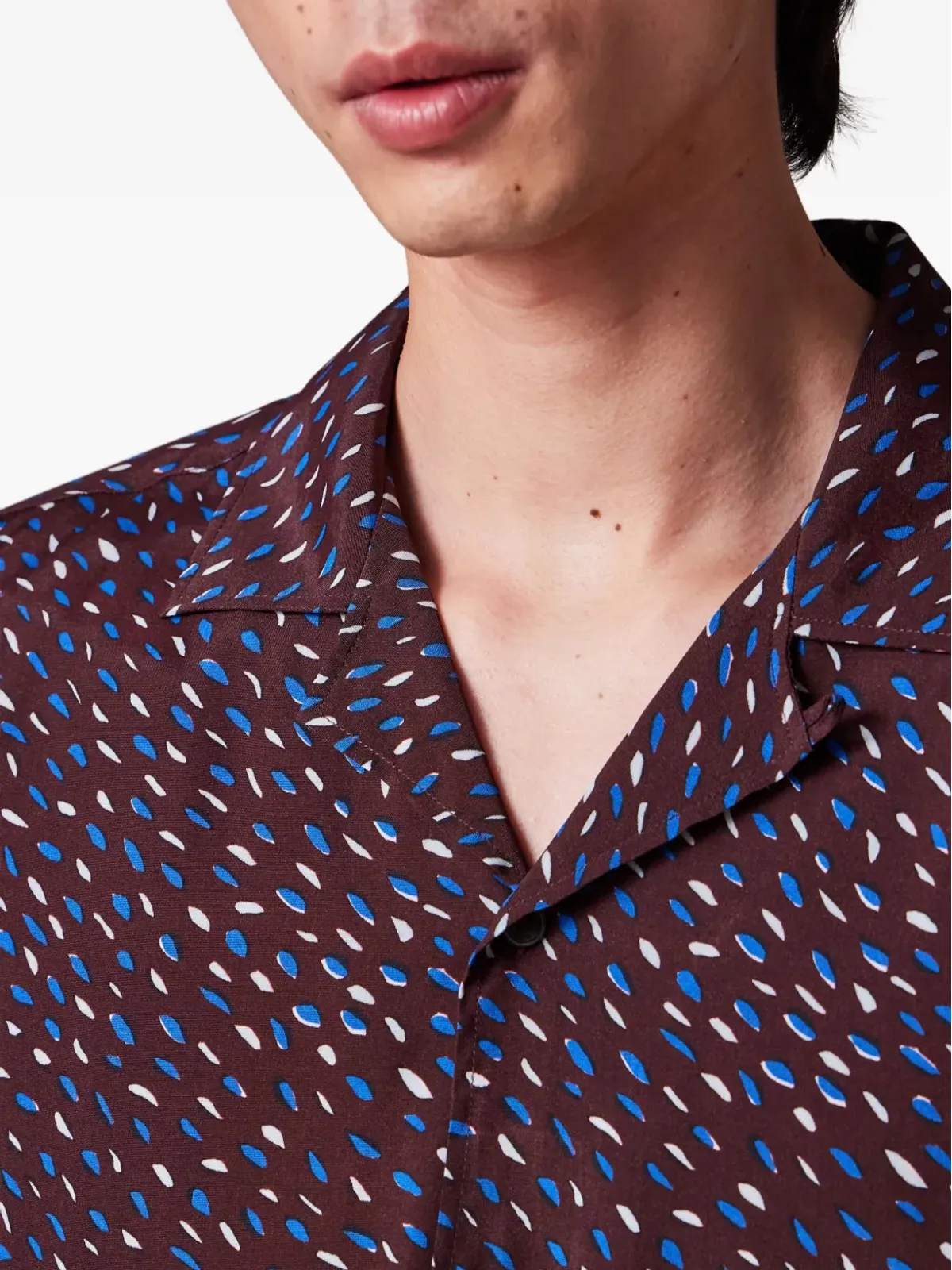 Paul Smith スクリーン・ダンス・プリント キャンプカラーシャツ レッド - 画像4