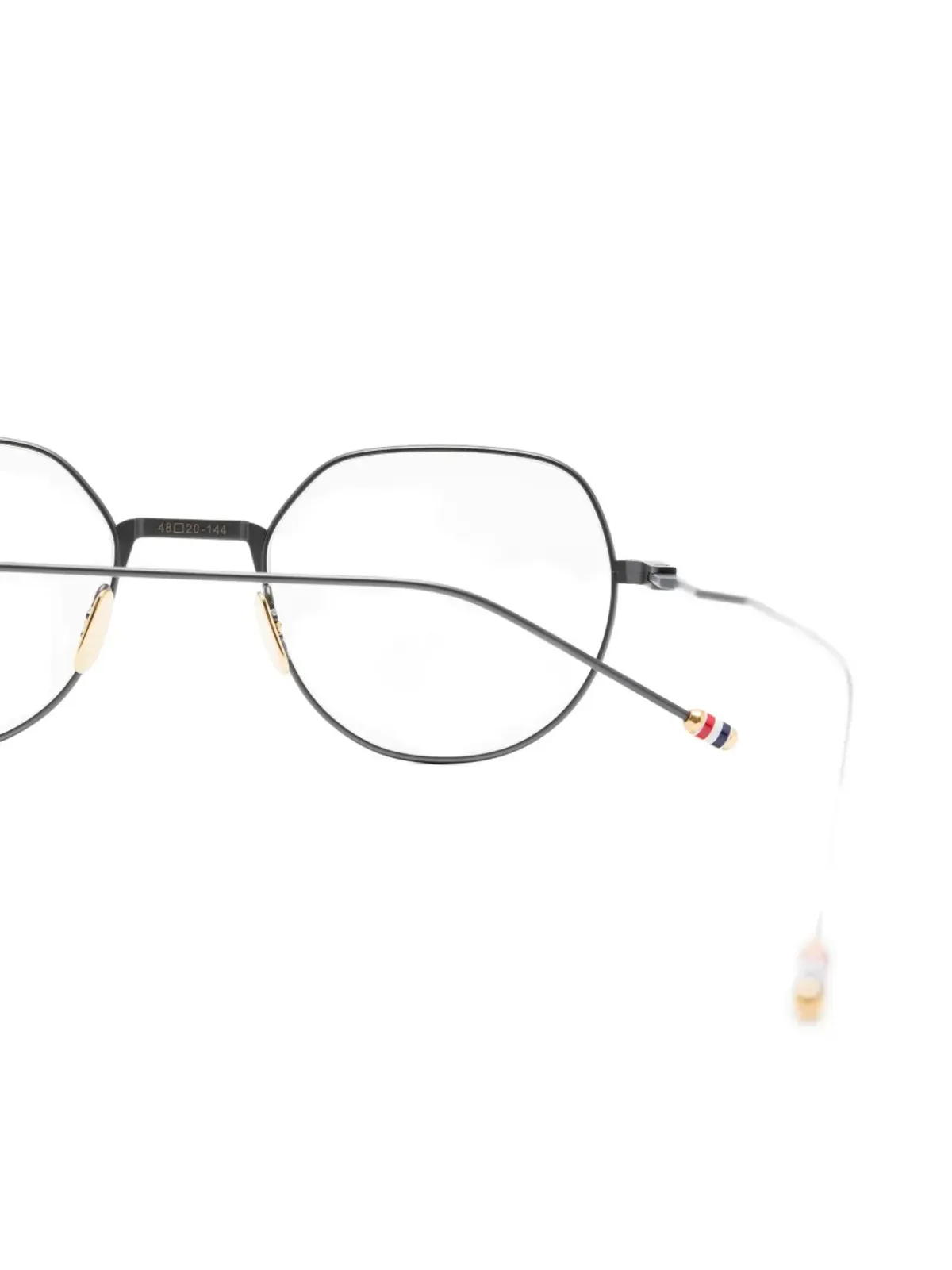Thom Browne Eyewear 丸型フレームのメタル眼鏡 - 画像3