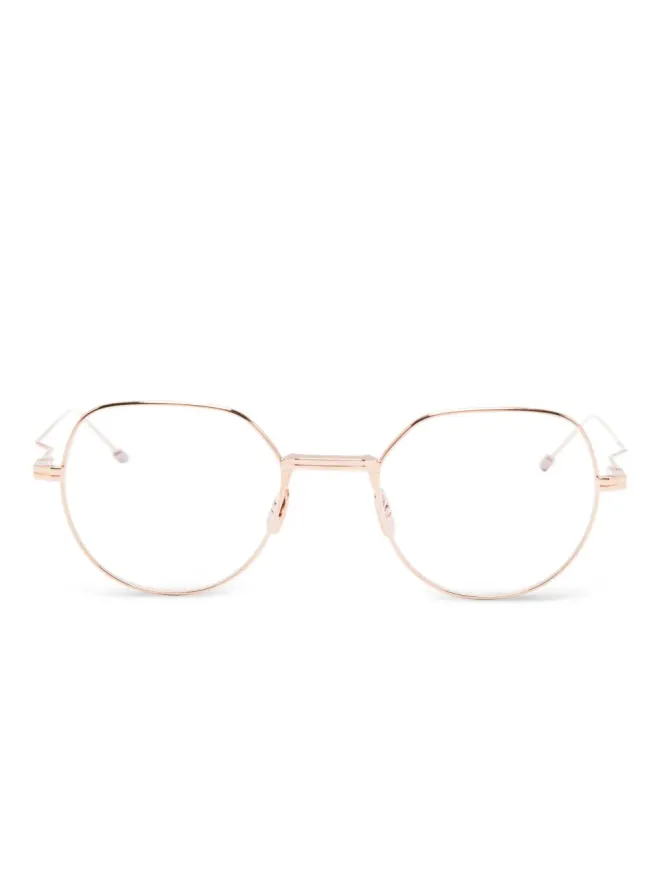 Thom Browne Eyewear Thom Browne Eyewear ジオメトリックフレーム眼鏡 - ゴールドの商品画像