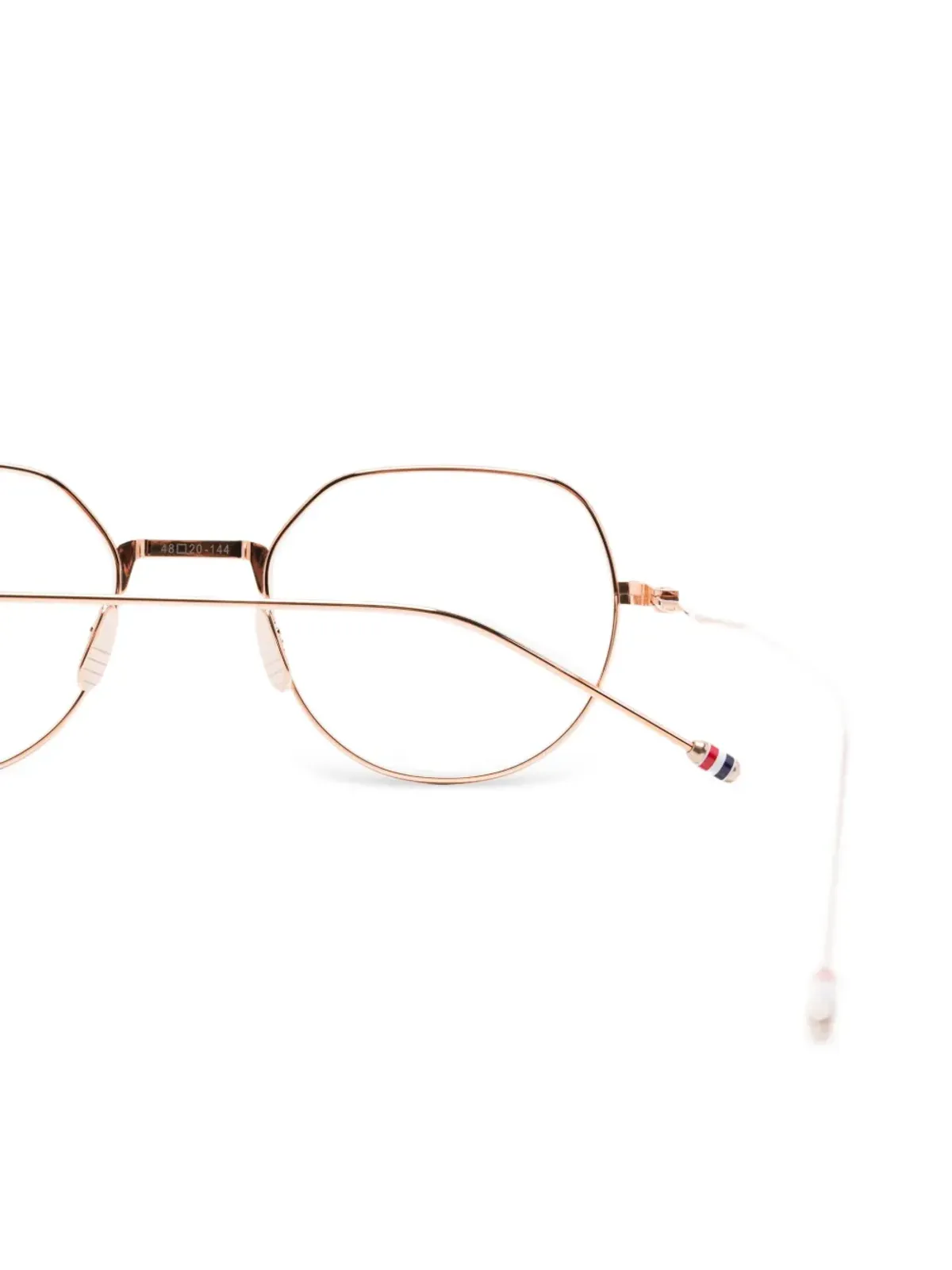 Thom Browne Eyewear ジオメトリックフレーム眼鏡 - ゴールド - 画像3