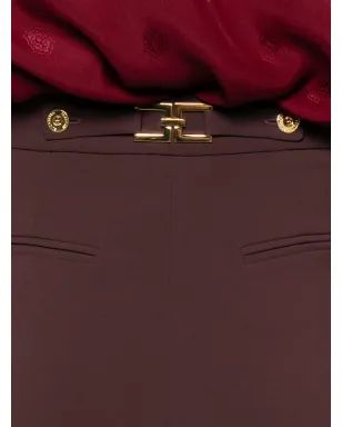 Elisabetta Franchi プリーツ入りボタンディテール ストレートパンツ - レッド - サムネイル5