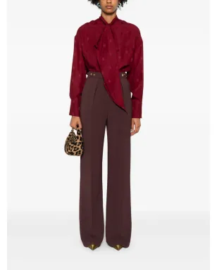 Elisabetta Franchi プリーツ入りボタンディテール ストレートパンツ - レッド - サムネイル2