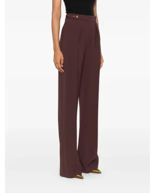 Elisabetta Franchi プリーツ入りボタンディテール ストレートパンツ - レッド - サムネイル3