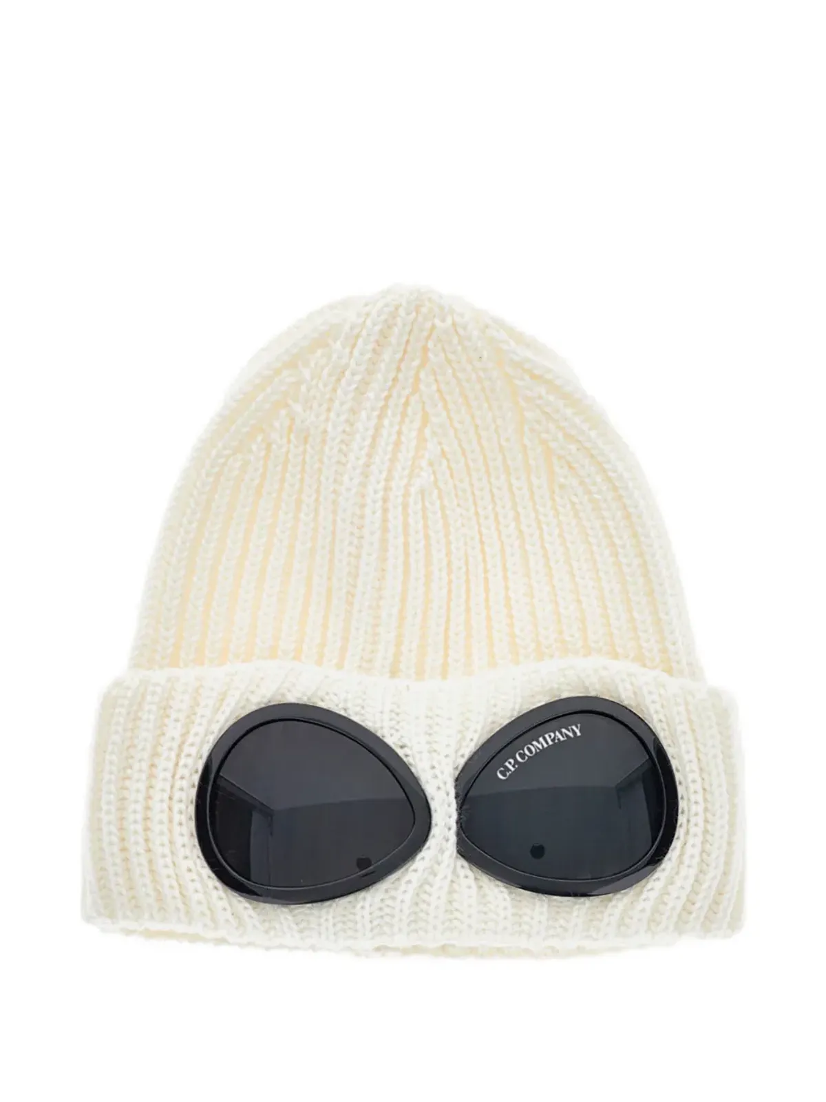 C.P. Company U16 goggle-detail ribbed beanie - Neutrals - 画像1