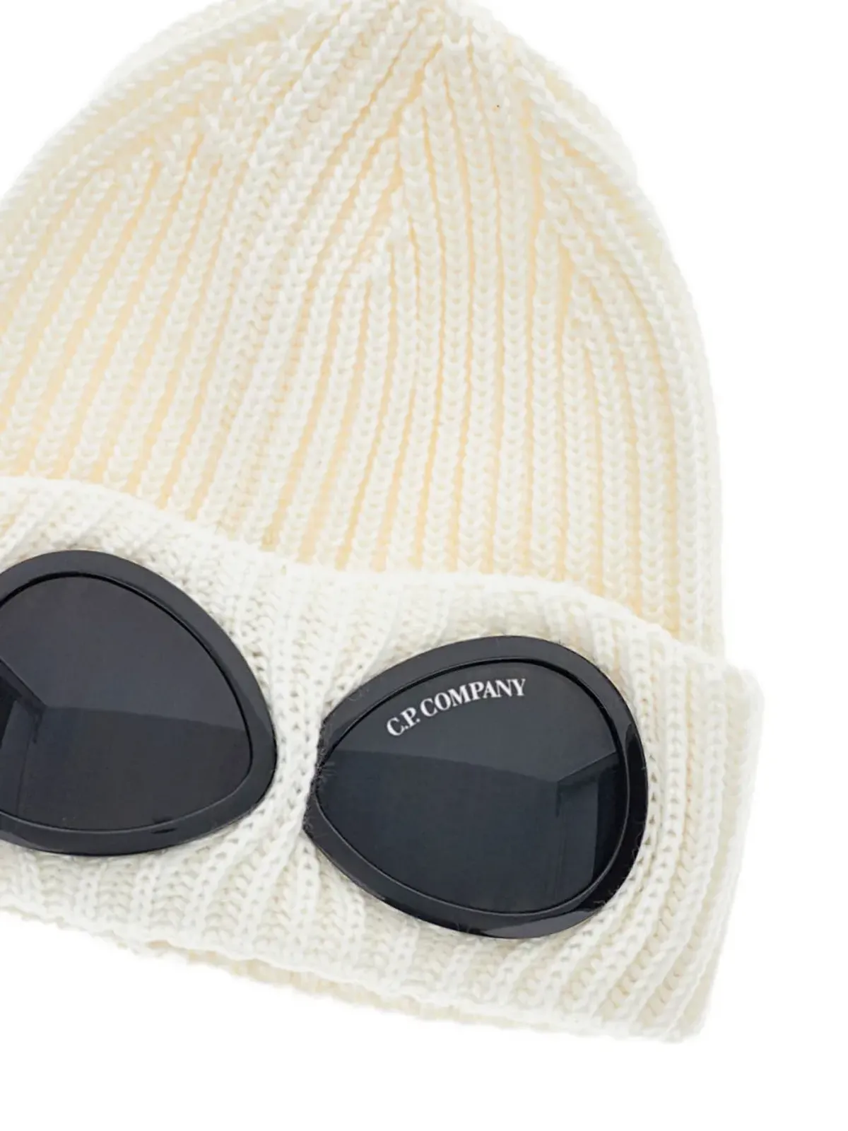 C.P. Company U16 goggle-detail ribbed beanie - Neutrals - 画像2