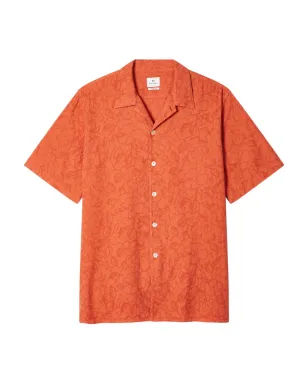 PS Paul Smith フローラルテクスチャー半袖シャツ - オレンジ - サムネイル1