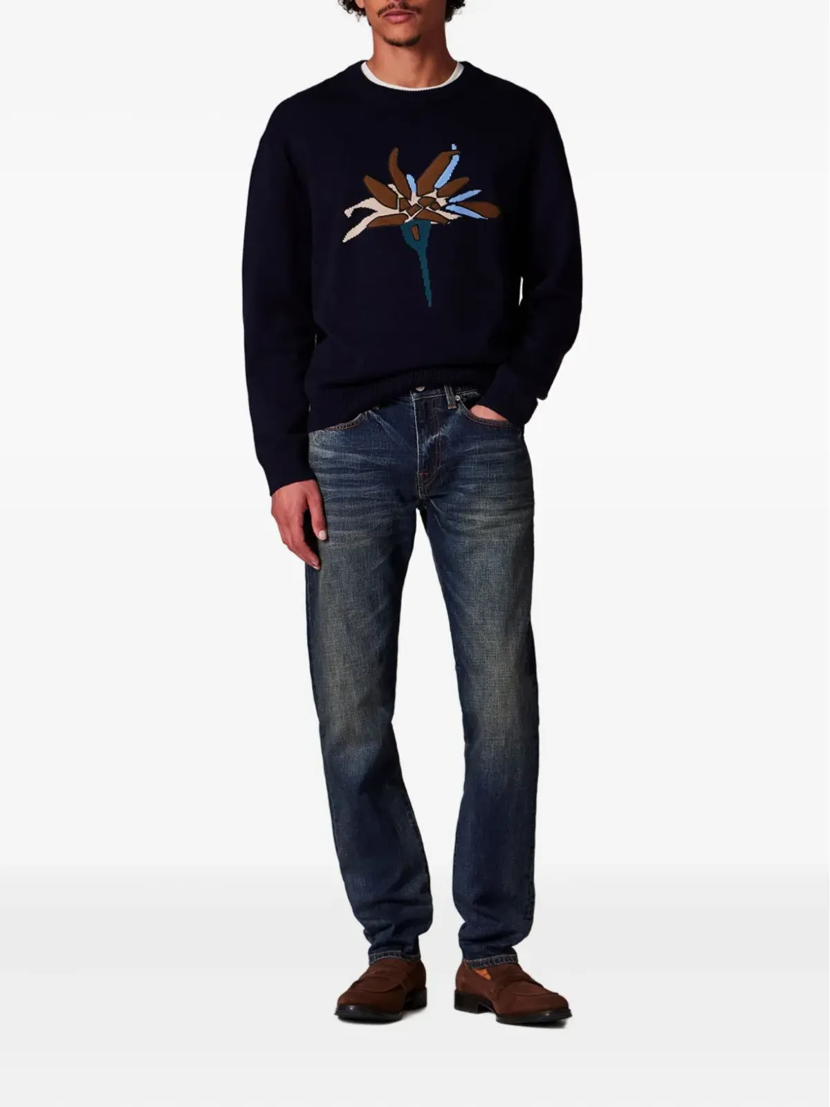 PS Paul Smith 刺繍花柄 クルーネック セーター - 画像2