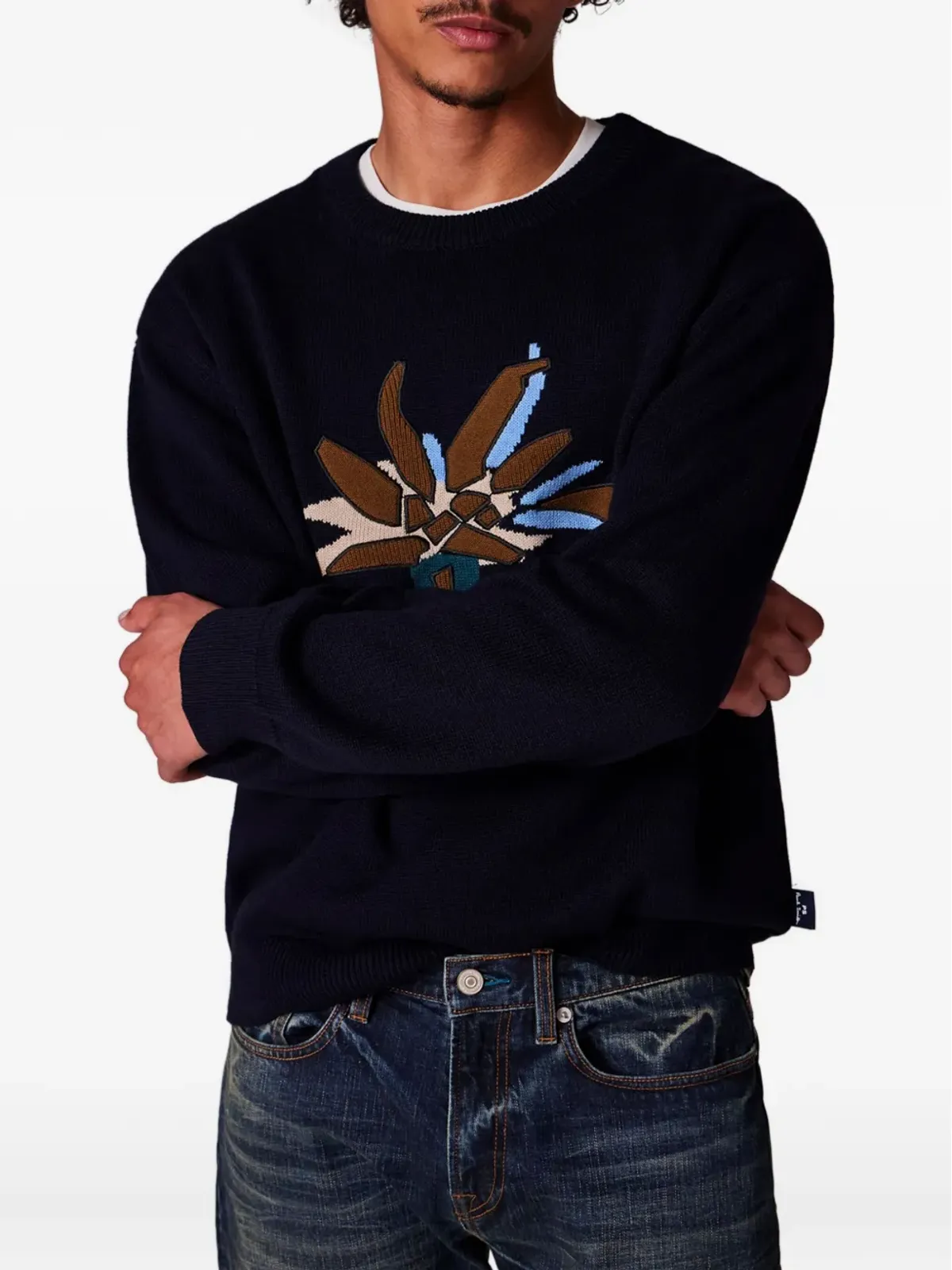 PS Paul Smith 刺繍花柄 クルーネック セーター - 画像3