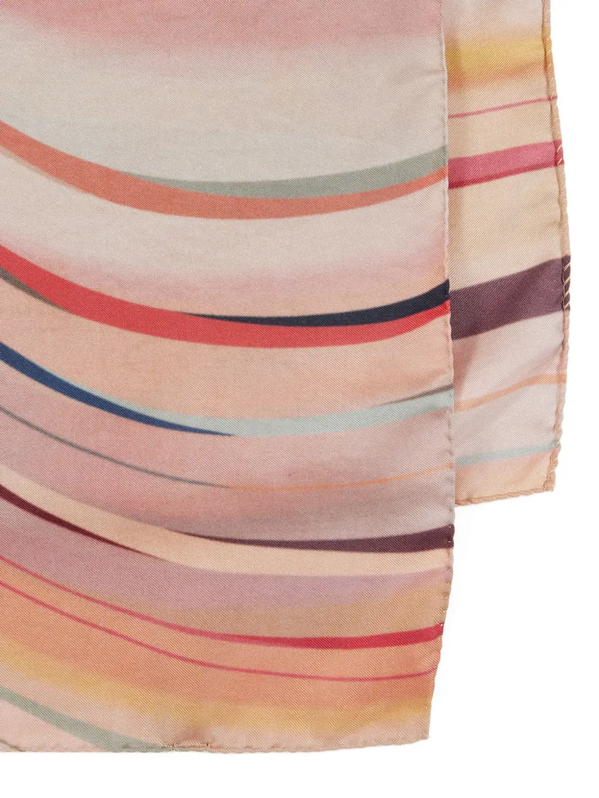 Paul Smith ストライプ柄ウェーブスカーフ ピンク - 画像2