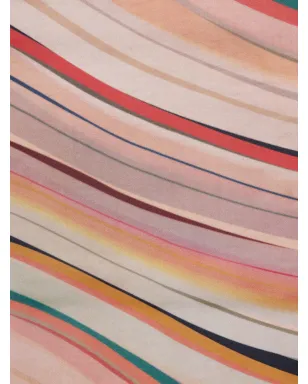Paul Smith ストライプ柄ウェーブスカーフ ピンク - サムネイル3