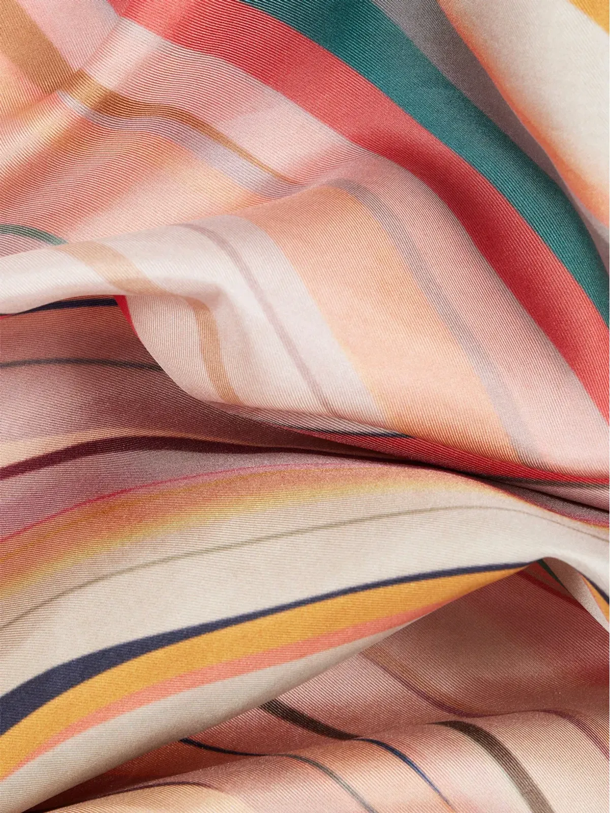 Paul Smith ストライプ柄ウェーブスカーフ ピンク - 画像4