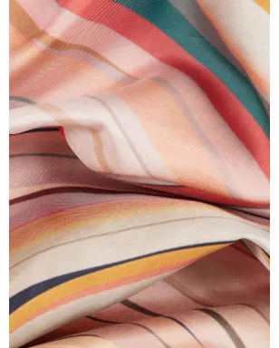 Paul Smith ストライプ柄ウェーブスカーフ ピンク - サムネイル4