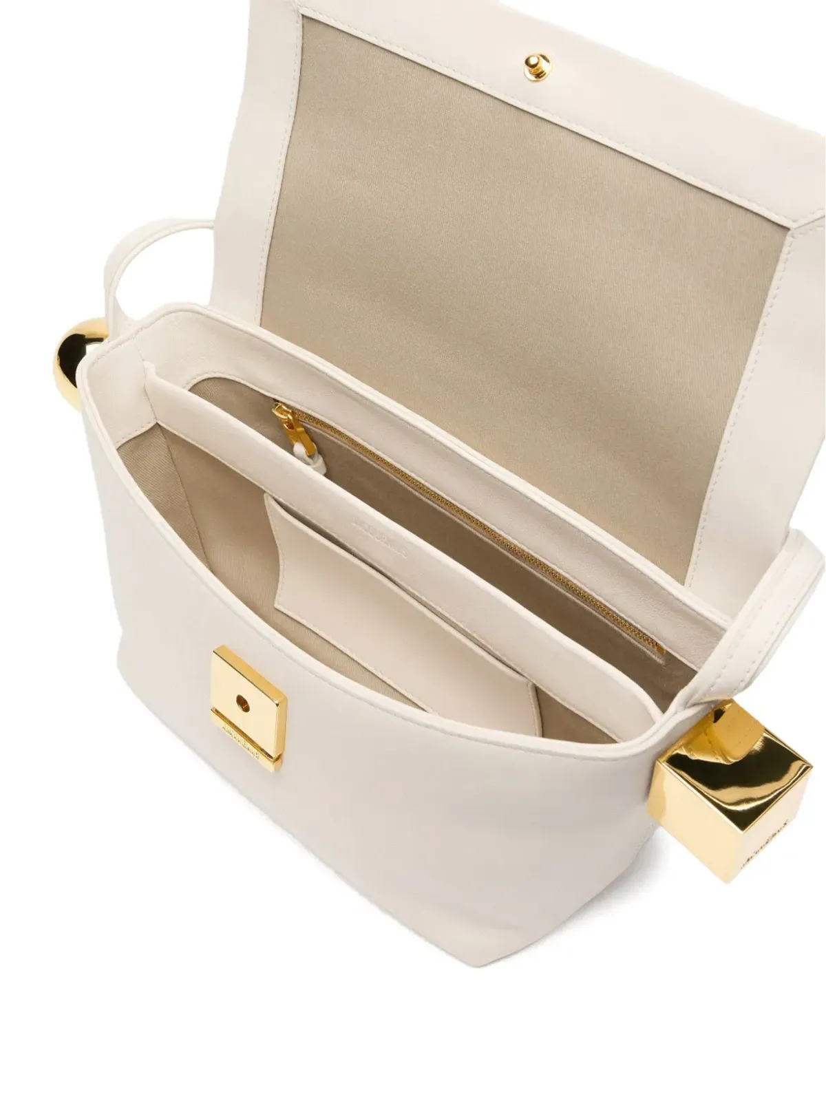 Jacquemus metallic-clasp leather shoulder bag - Neutrals - 画像5