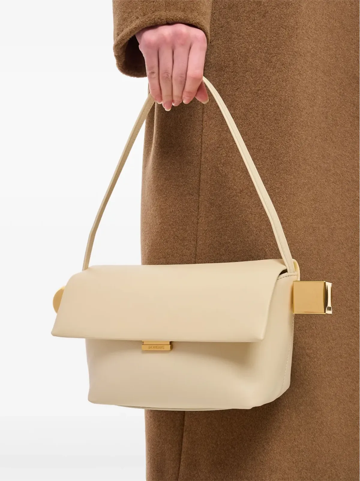Jacquemus metallic-clasp leather shoulder bag - Neutrals - 画像2