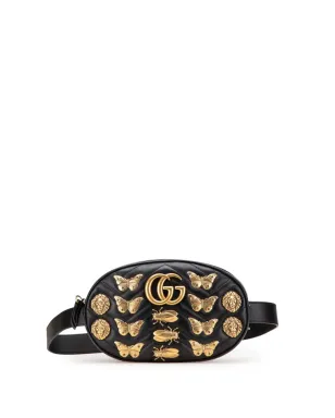 Gucci Pre-Owned GG Marmont Matelasse Leather Animalier ベルトバッグ ブラック - サムネイル1