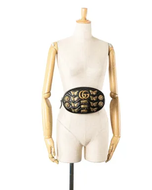 Gucci Pre-Owned GG Marmont Matelasse Leather Animalier ベルトバッグ ブラック - サムネイル2