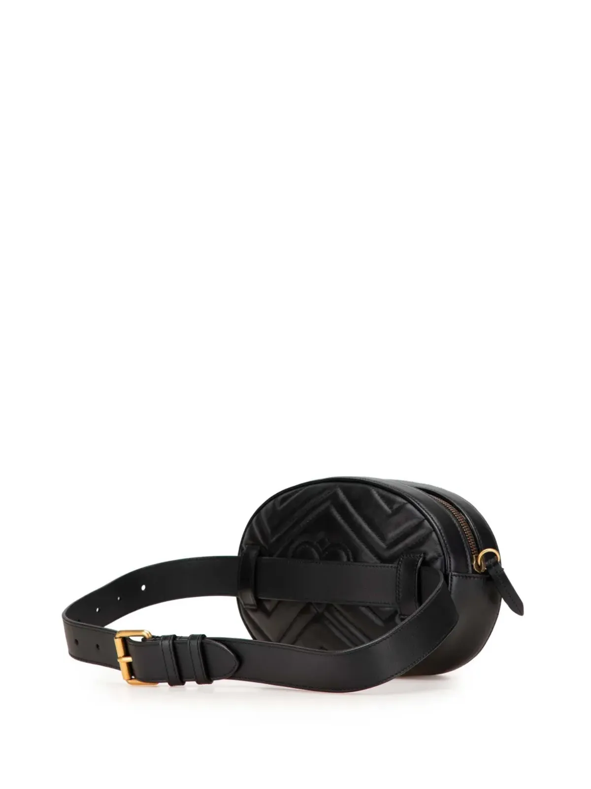 Gucci Pre-Owned GG Marmont Matelasse Leather Animalier ベルトバッグ ブラック - 画像3