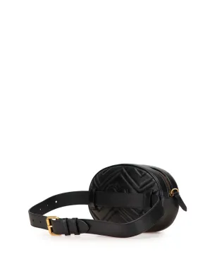 Gucci Pre-Owned GG Marmont Matelasse Leather Animalier ベルトバッグ ブラック - サムネイル3