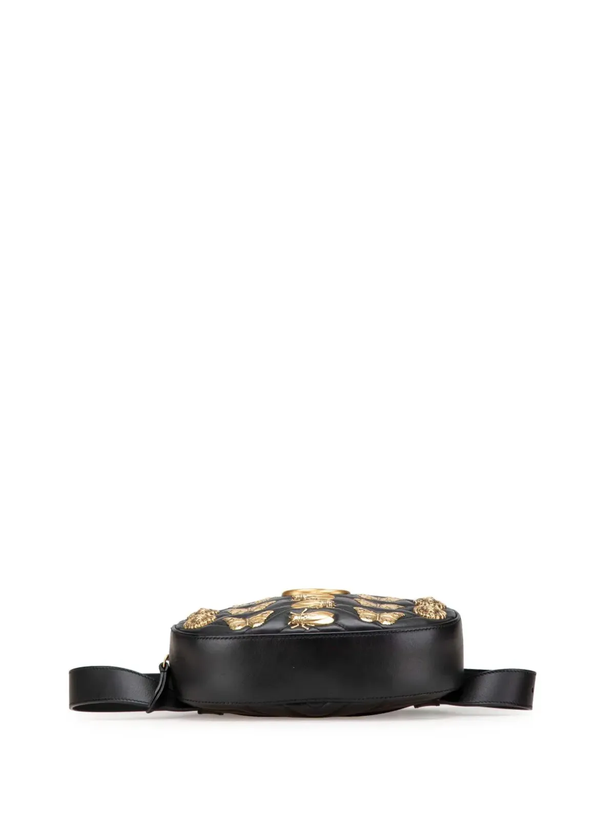 Gucci Pre-Owned GG Marmont Matelasse Leather Animalier ベルトバッグ ブラック - 画像4