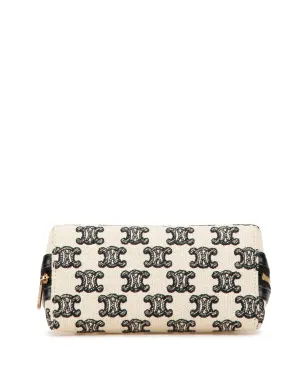 Celine Pre-Owned トライアンフ刺繍キャンバス地クラッチ／オンチェーン・クロスボディバッグ - ブラウン - サムネイル4