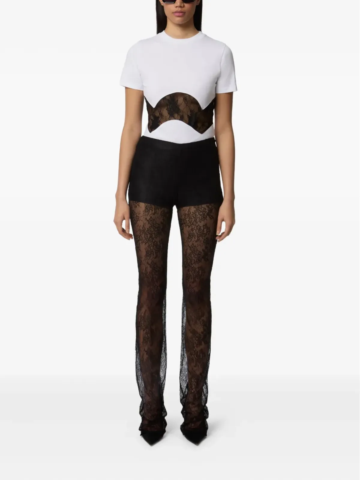 Nina Ricci レースインサートコットンTシャツ - 画像2