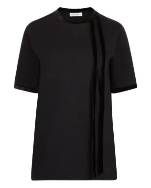 Nina Ricci ベルベット・トリムの半袖トップ - ブラック - サムネイル1