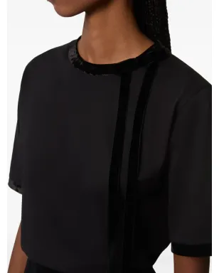 Nina Ricci ベルベット・トリムの半袖トップ - ブラック - サムネイル5