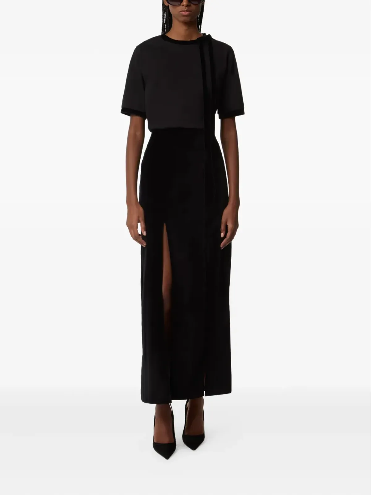 Nina Ricci ベルベット・トリムの半袖トップ - ブラック - 画像2