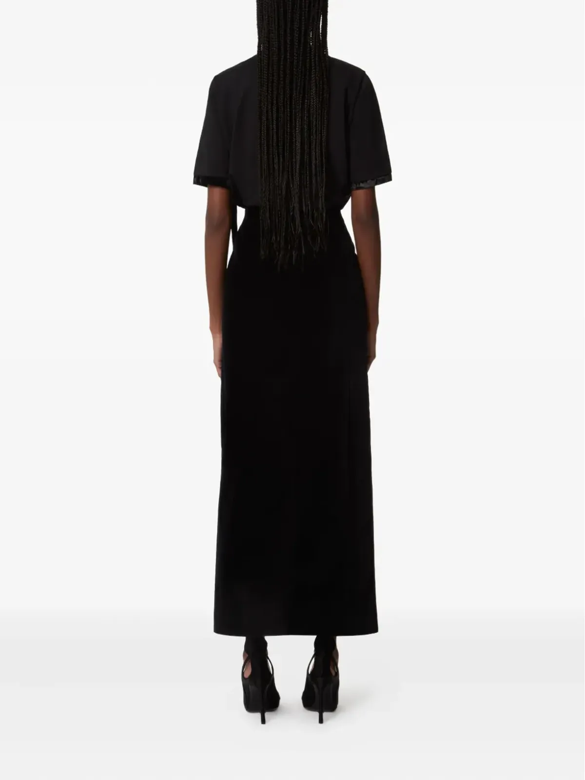 Nina Ricci ベルベット・トリムの半袖トップ - ブラック - 画像4