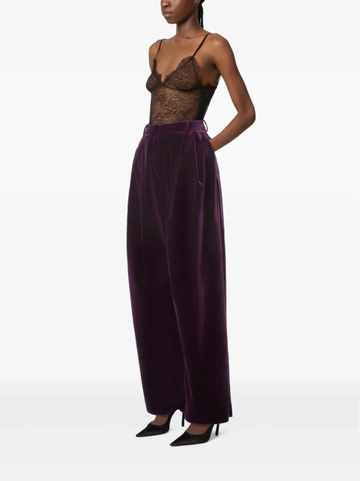 Nina Ricci プリーツベルベットパンツ - 画像3