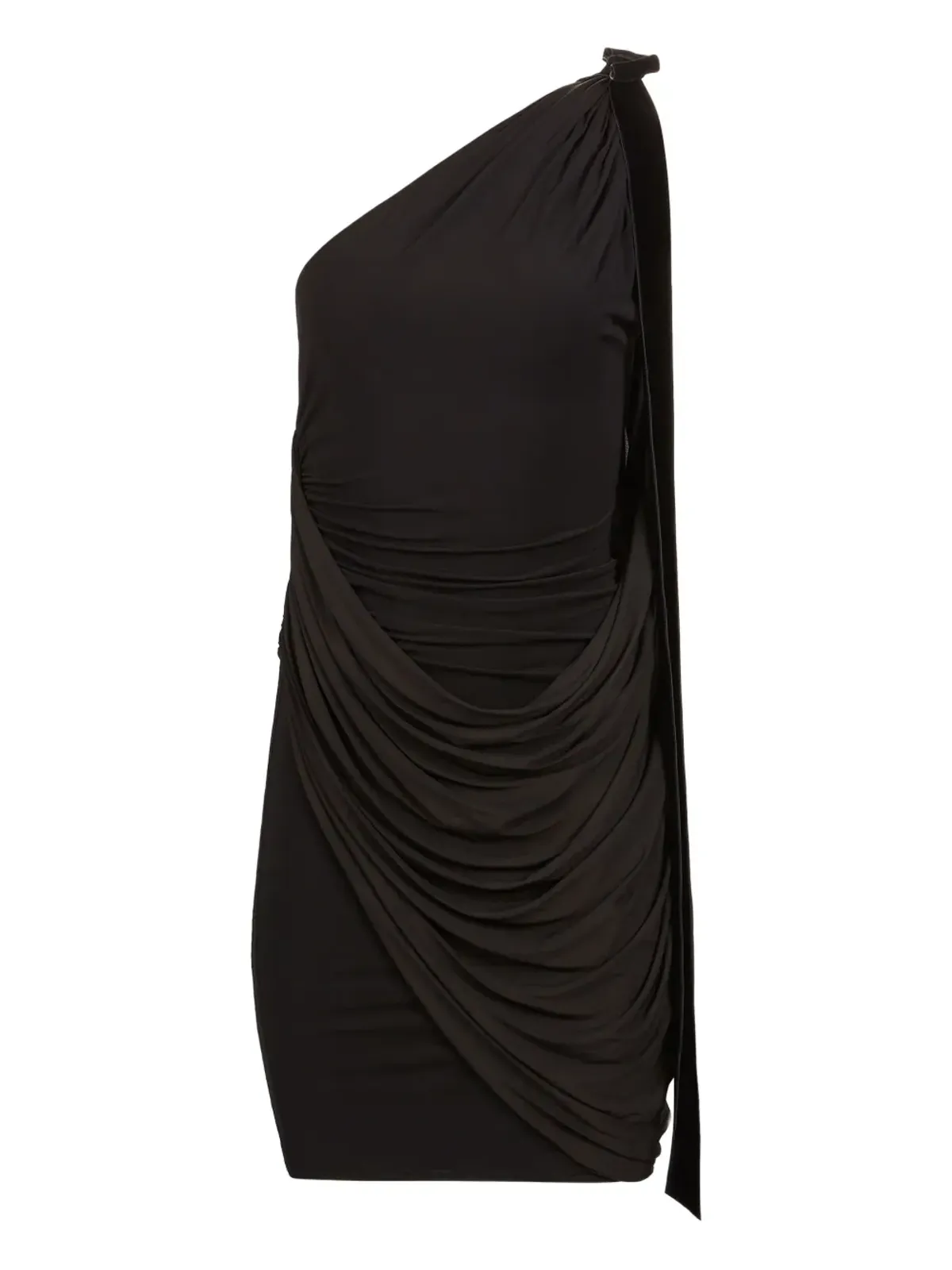Nina Ricci 片側ショルダードレープミニドレス ブラック - 画像1