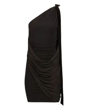 Nina Ricci 片側ショルダードレープミニドレス ブラック - サムネイル1