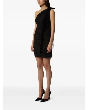 Nina Ricci 片側ショルダードレープミニドレス ブラック - サムネイル3