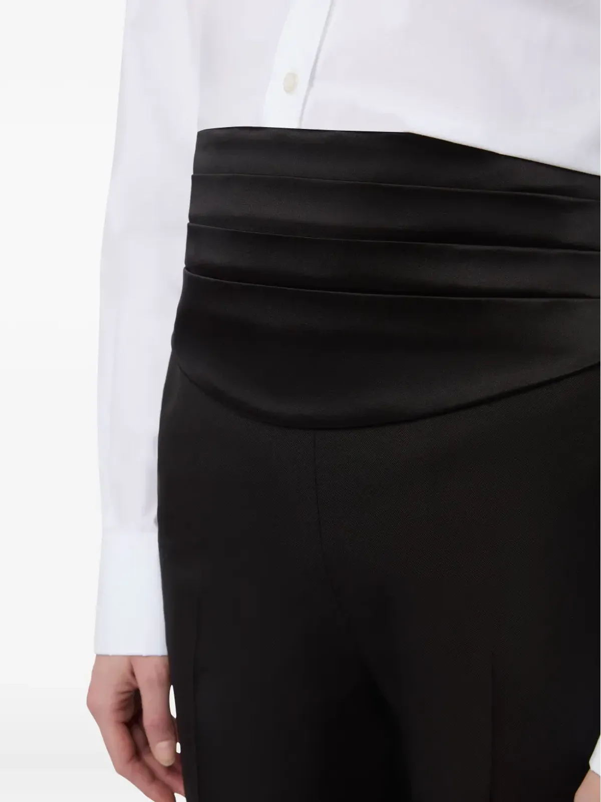 Nina Ricci プリーツサテンベルト ブラック - 画像4