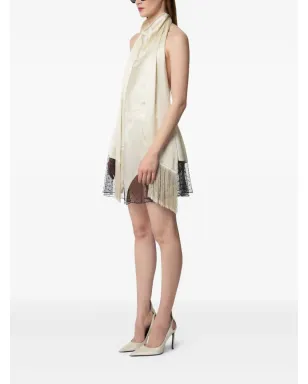 Nina Ricci halterneck fringe-detail top - Neutrals - サムネイル3