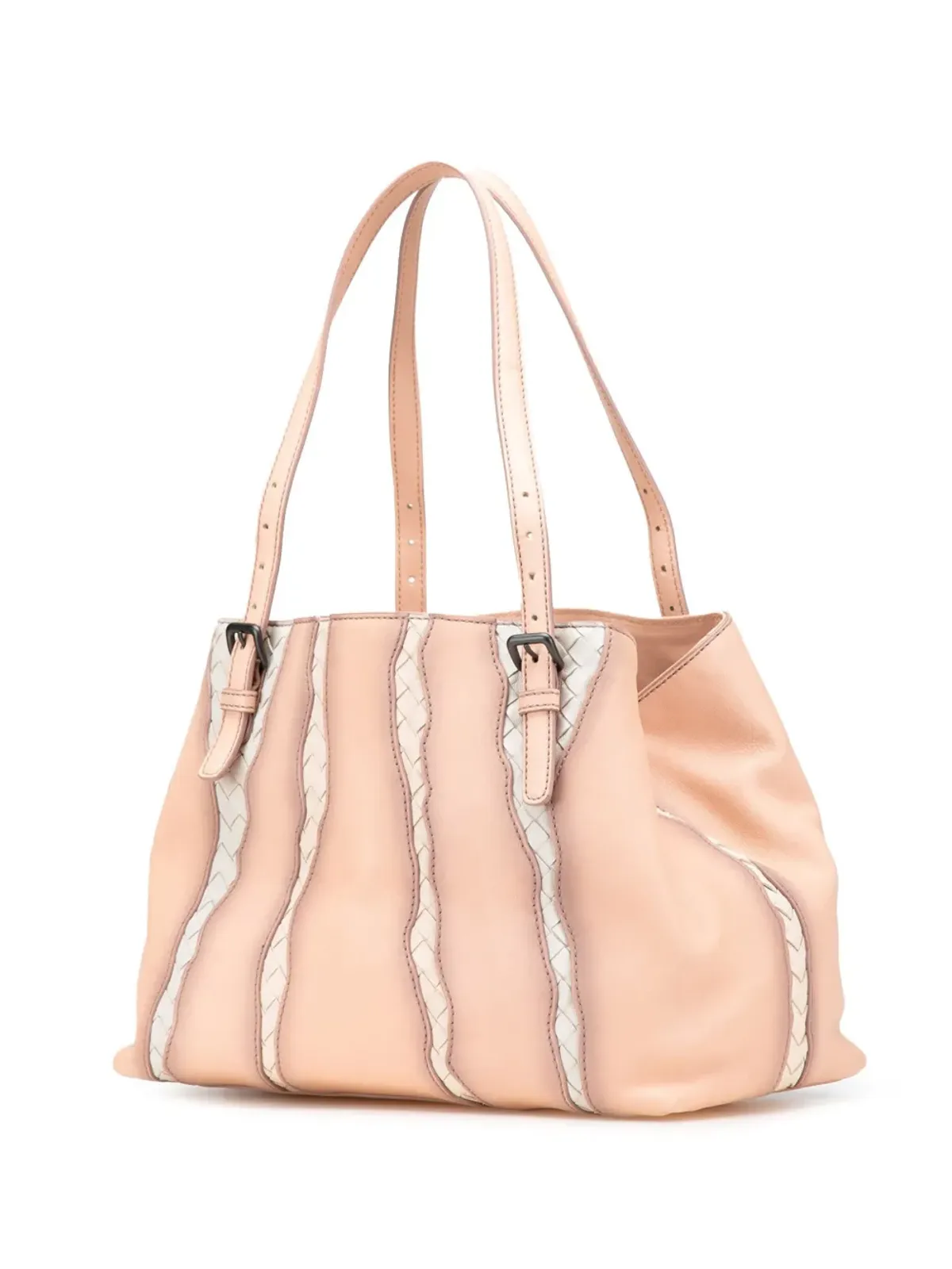 Bottega Veneta ビンテージ ナッパレザー イントレッチャート グリマー トートバッグ - 画像3