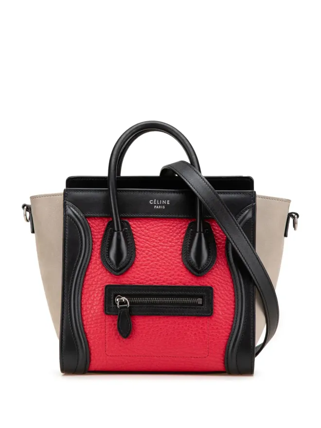 Celine Pre-Owned Celine Pre-Owned 2017 ナノ トライカラー ヌバック＆カーフスキン ラゲージ トート サッチェル - マルチカラーの商品画像