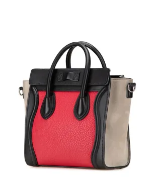 Celine Pre-Owned 2017 ナノ トライカラー ヌバック＆カーフスキン ラゲージ トート サッチェル - マルチカラー - サムネイル3